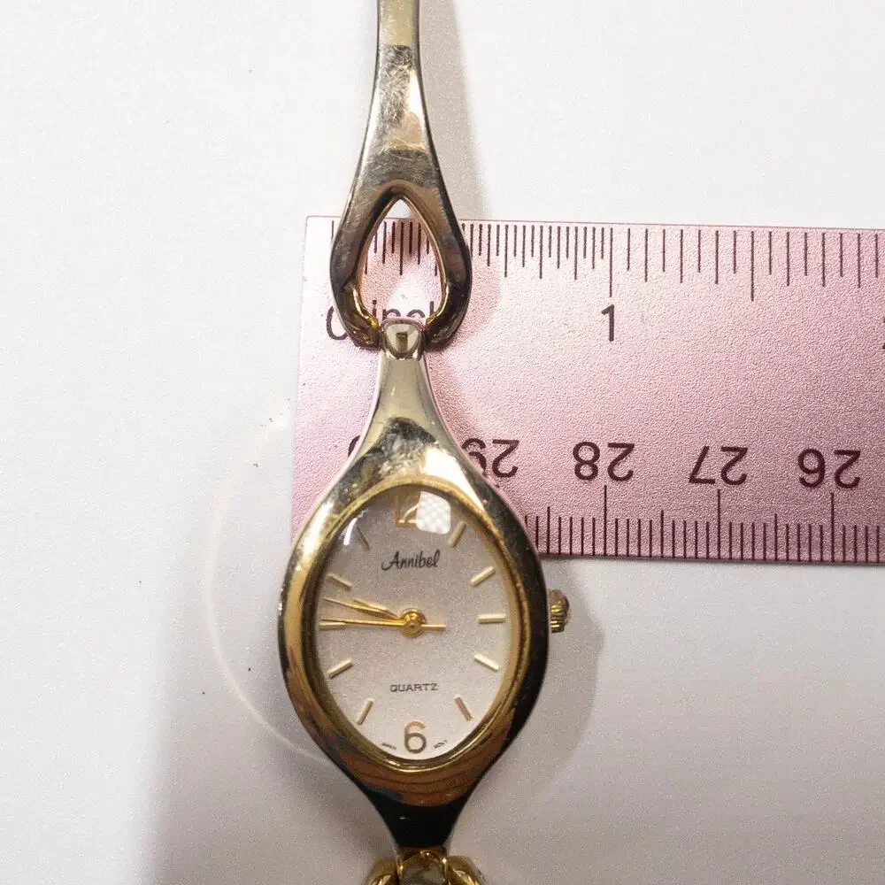 Annibel Gold Tone Petite Oval Bracelet Watch 5.5”